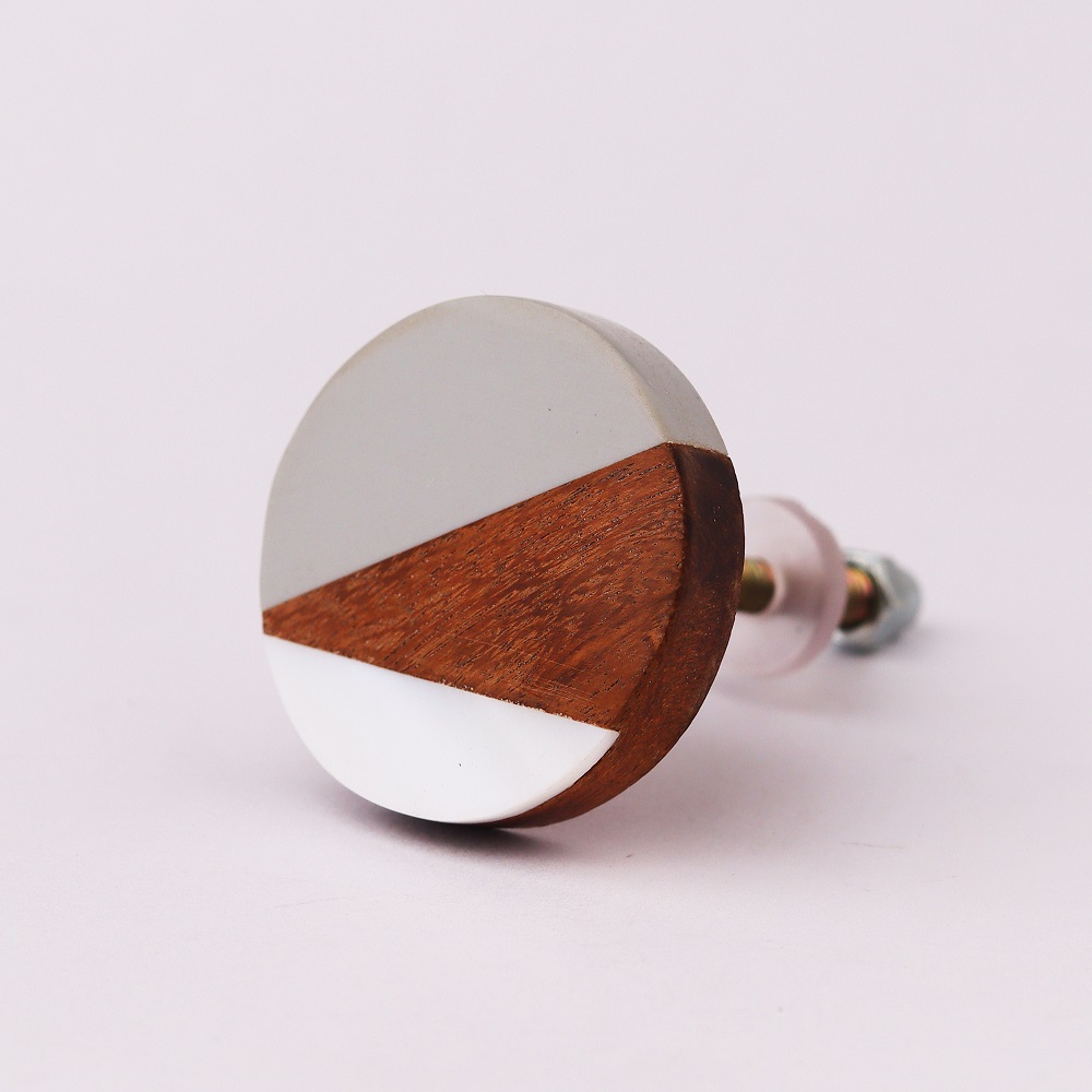 Mixed Shell Wooden Round Drawer Knob Online