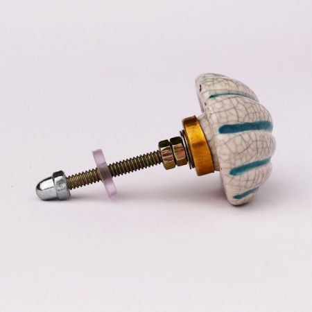 Sea Green Cream Sea Shell Dresser Knob