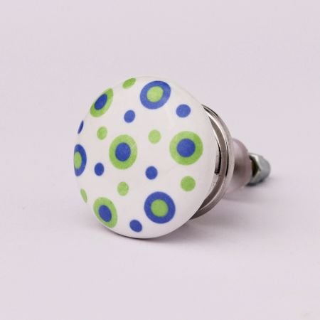 White Blue Dot Knob