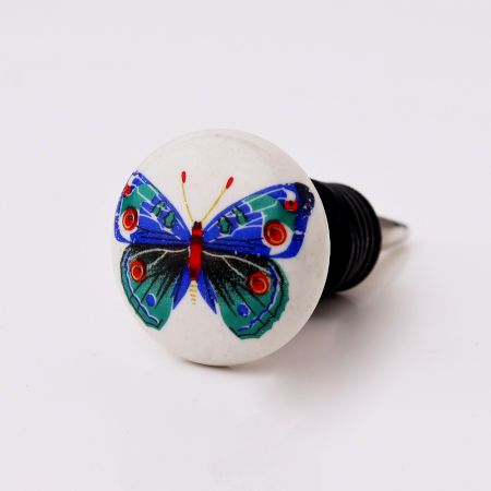 Multicolor Butterfly Ceramic Wine Stopper Online