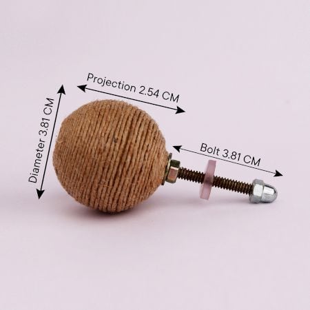 Handmade Brown Jute Round Drawer Knobs