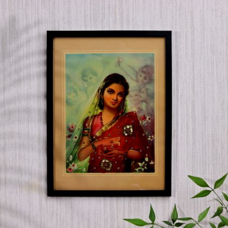 Vintage Traditional Lady Paper Painting for Decoration