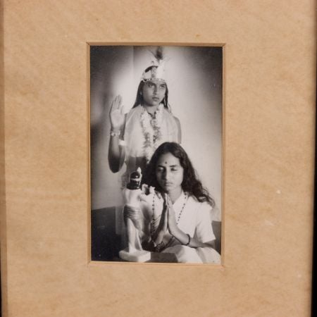 Vintage Lord Krishna Blessing Meera Photograph for Prayer Room