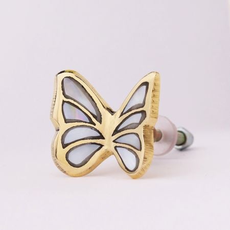 Modern Beautiful Mother of Pearl and Brass Knob for Decoration