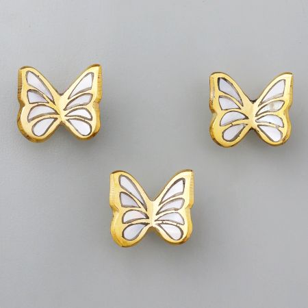 Modern Mother of Pearl and Brass Butterfly Wall Hook