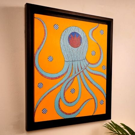 Adorable Octopus Acrylic Archival Canvas Painting for Hanging