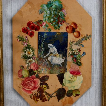 Vintage European Painting in Wooden Frame from British