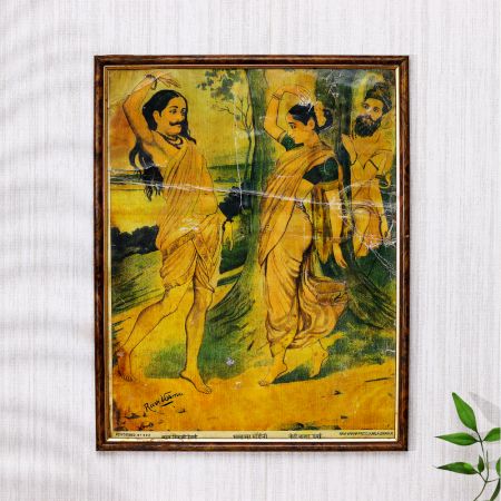 Vintage Original Ravi Verma Paper Print for Home Decor