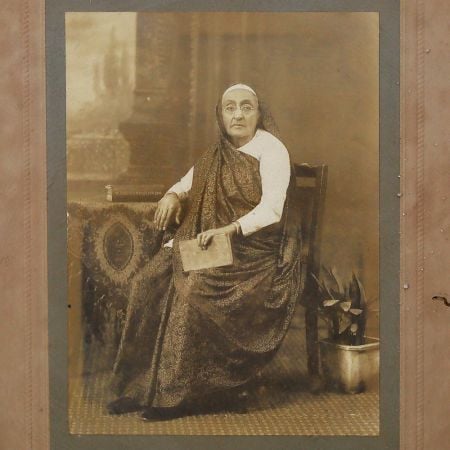 Vintage Photograph of Maharani in Wooden Frame for Decor