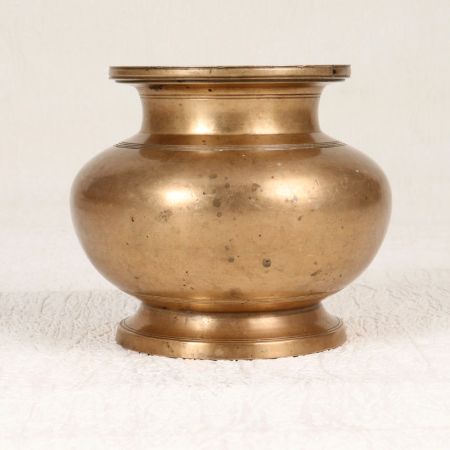 Elegant Brown Handcrafted Holy Water Pot Made of Brass