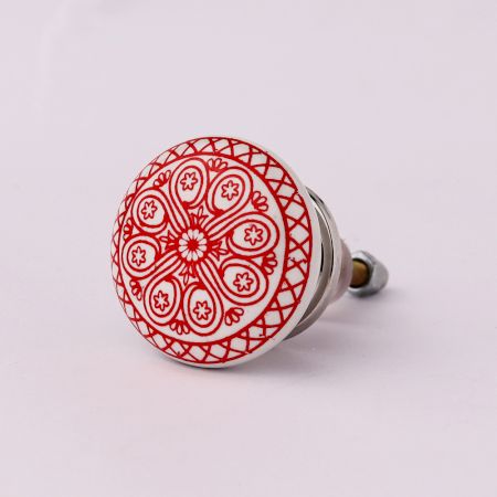 Red Wheel Flat Knob