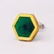 Hexagon Sea Green Stone and Brass Knob