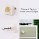 White and Golden Blowball Stone Drawer Knobs