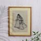 Vintage Traditional Art Paper Painting of a Sitting Lady