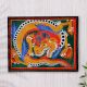 Used Paper Painting of Lion in Chinese Art in Wooden Frame