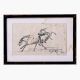 Used Modern Art Painting of Horse in Wooden Frame