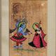 Vintage Post Card Painting of Radha Krishna for Hanging