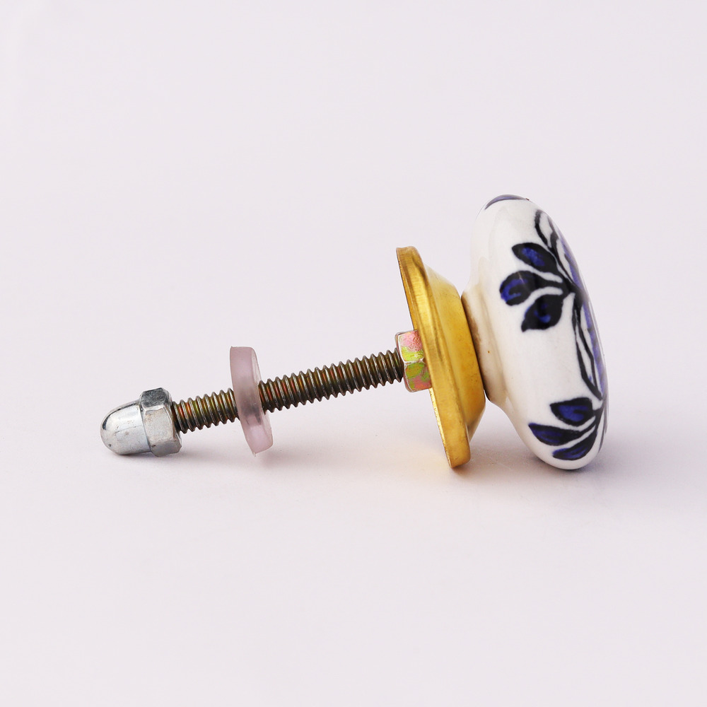 Blue Black Rose Flat Knob