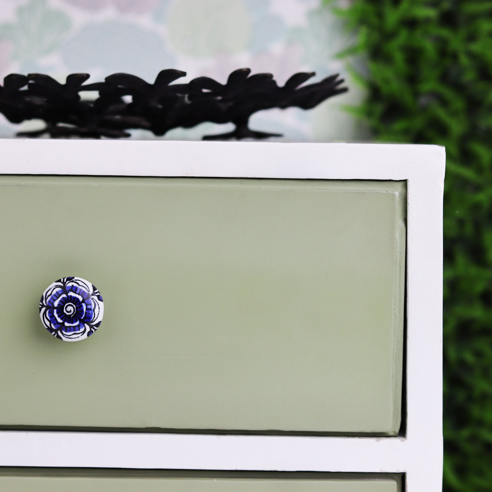 Blue Black Rose Flat Knob