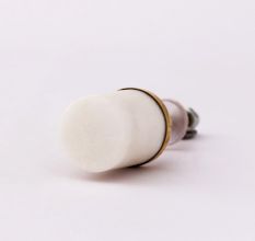White Round Stone Dresser Knobs