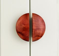 Handmade Modern Natural Wooden Door Small Handles Pack of 2 Pieces (3 Inch)
