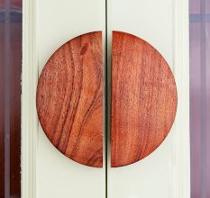 Modern Handmade Natural Wooden Door Large Handles 1 Pair (6 Inch)