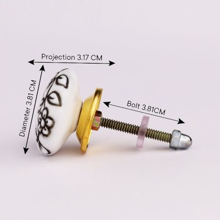 Black Etched Ceramic Knob