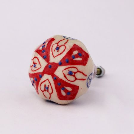 Red Octagon Ceramic Drawer Knob Online