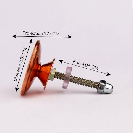 Copper Round Hammer Flat Cabinet Knobs
