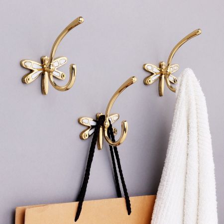 Mother Of Pearl Butterfly Brass Coat Hook