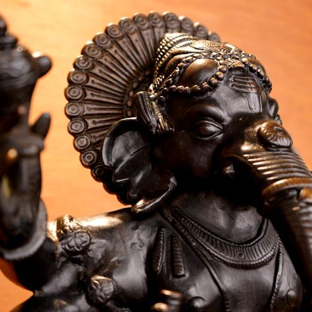 Dark Finish Dancing Lord Ganesha Brass Statue for Prayer Room