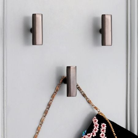 Modern Grey Hexa Gilli Iron Wall Hooks-3 Pieces