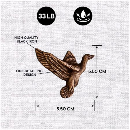 Handmade Modern Antique Iron Eagle Wall Hooks- 3 Pieces