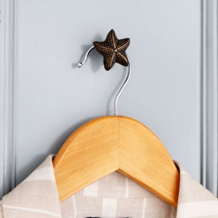 Modern Antique Starfish Iron Wall Hooks-3 Pieces