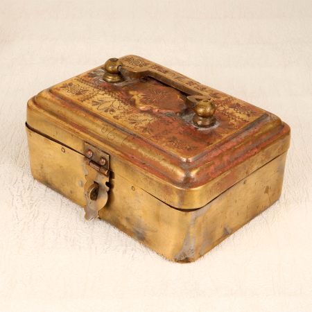 Indian Handcrafted Brass Jewelry Box for Vintage Collection