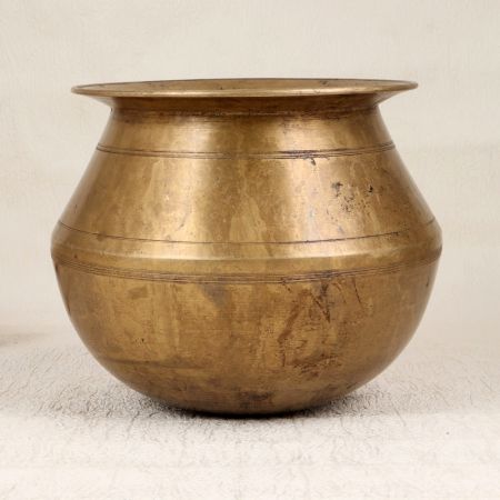 South Indian Finest Brass Cooking Pot in Antique Brown Finish