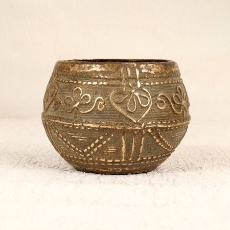Indian Vintage Brass Rice Measurement Bowl from Odisha