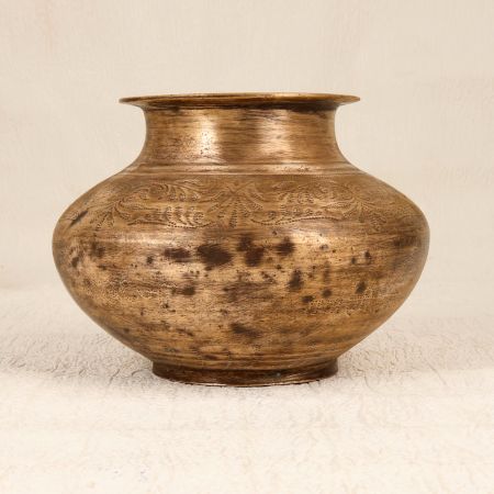 Gujarati Vintage Brass Holy Water Pot for Home Decor
