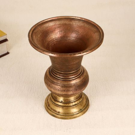 South Indian Vintage Brass Flower Pot for Home Decoration
