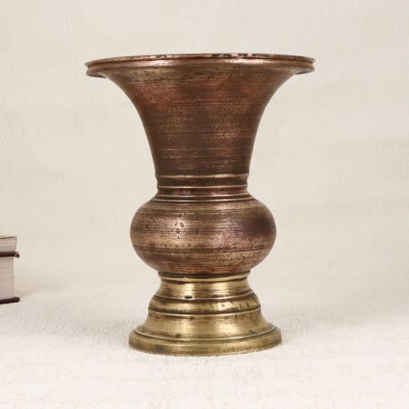 South Indian Vintage Brass Flower Pot for Home Decoration