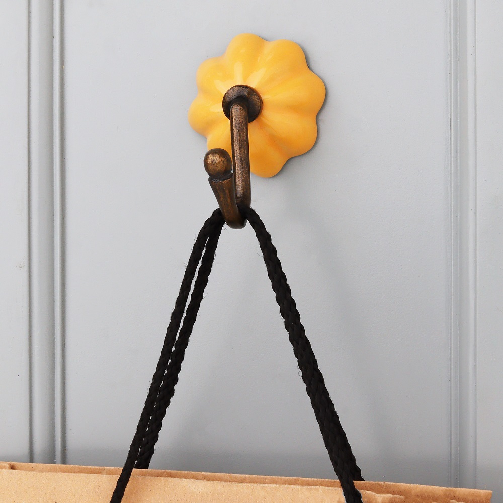 6 Pieces Modern Multicolor Melon Ceramic Wall Hooks