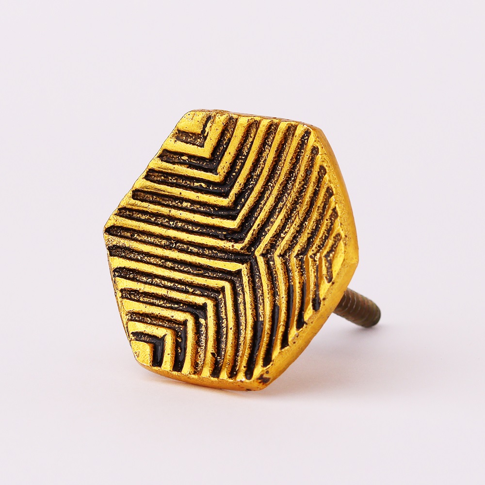 Modern Antique Golden Aluminium Wall Hooks-3 Pieces