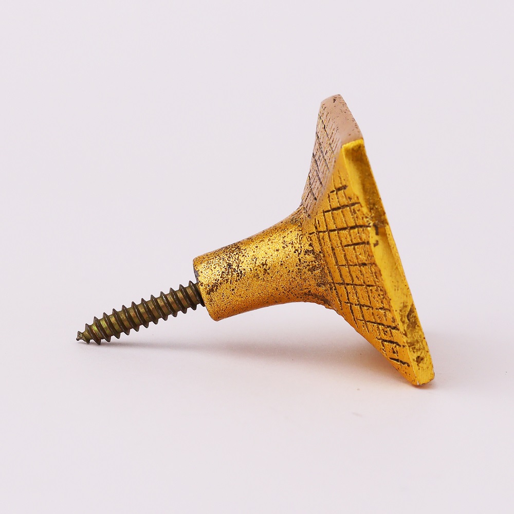 Modern Antique Golden Aluminium Wall Hooks-3 Pieces