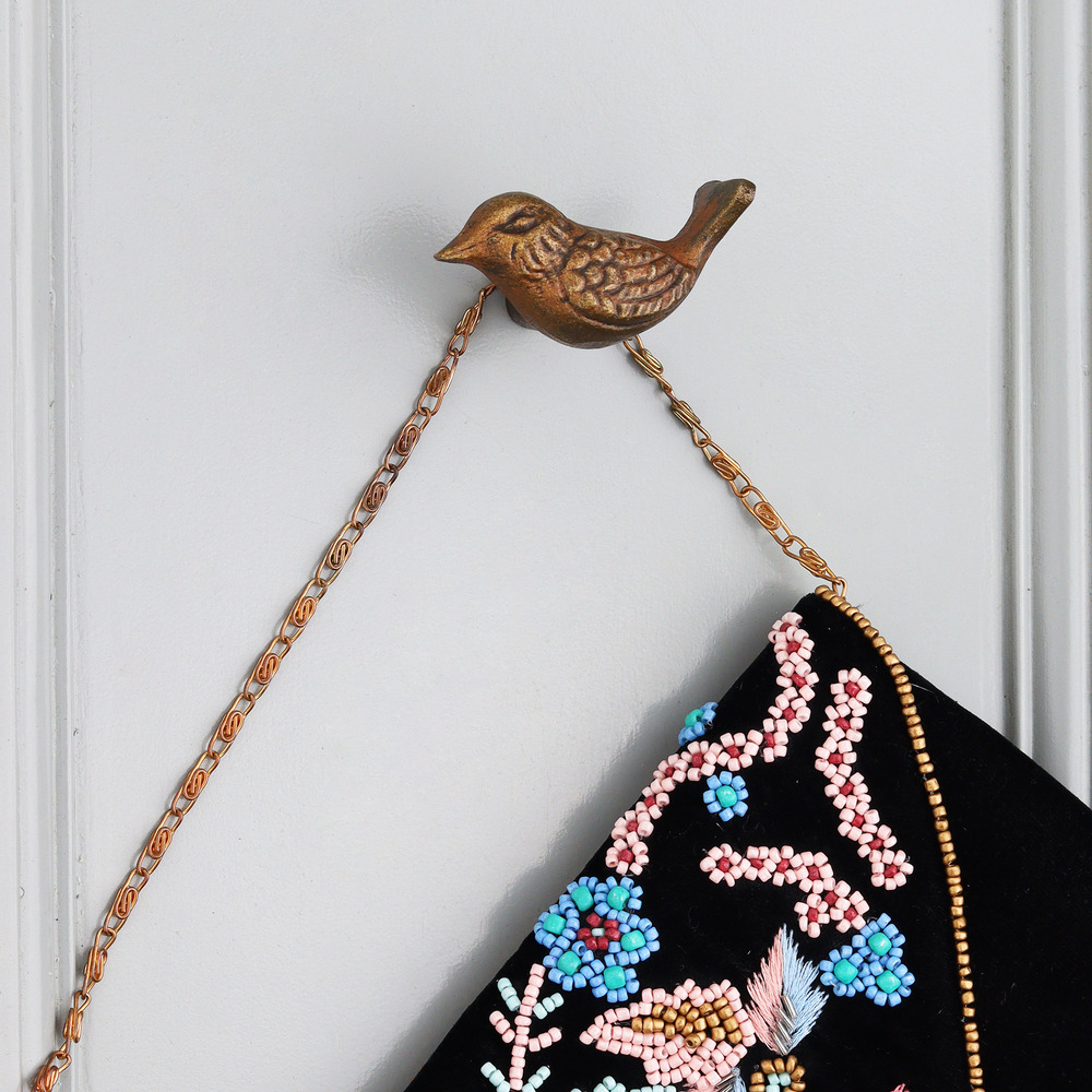 Antique Small Bird Iron Wall Hooks-Pack of 3