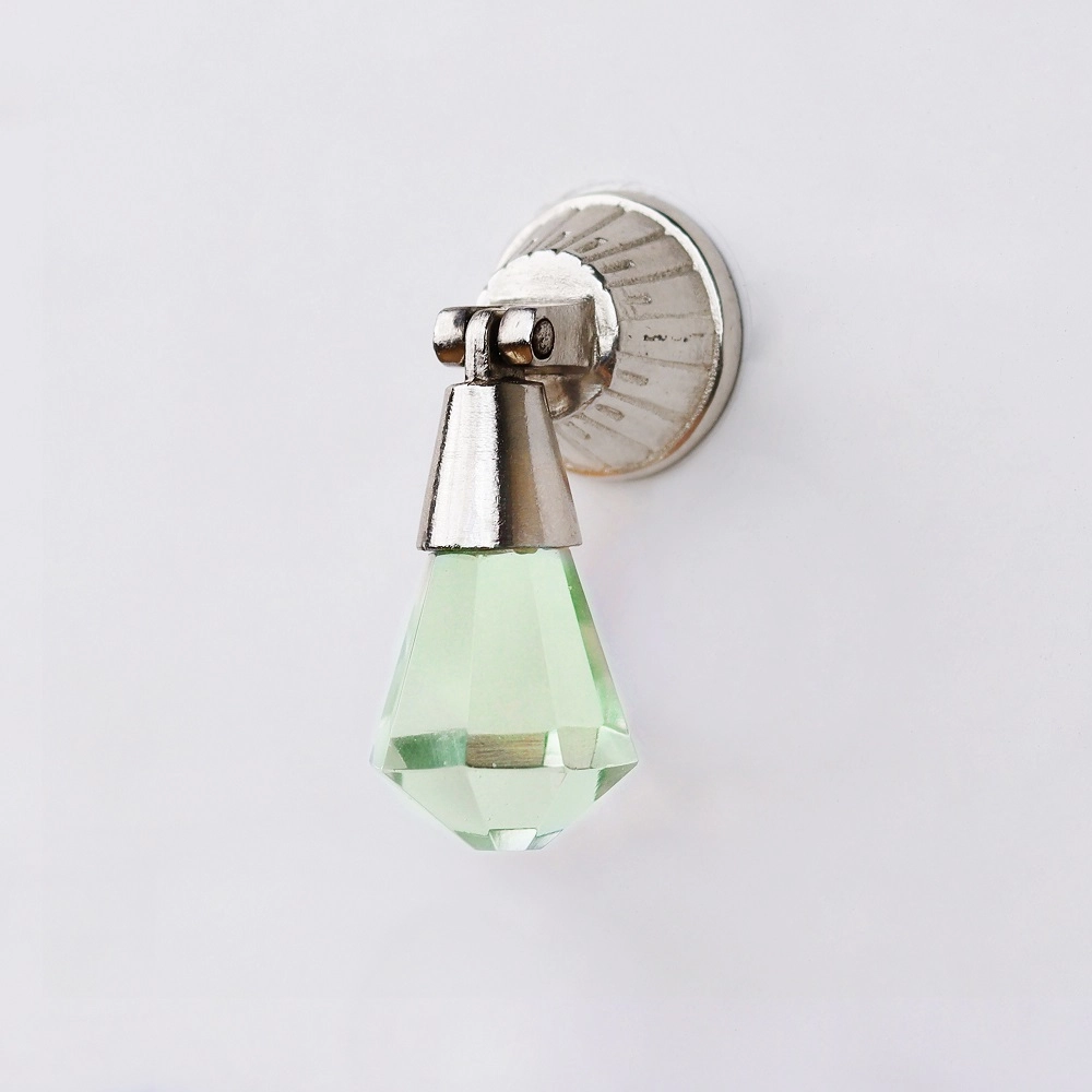 Mint Octagon Glass Pull Teardrop Cabinet Knob