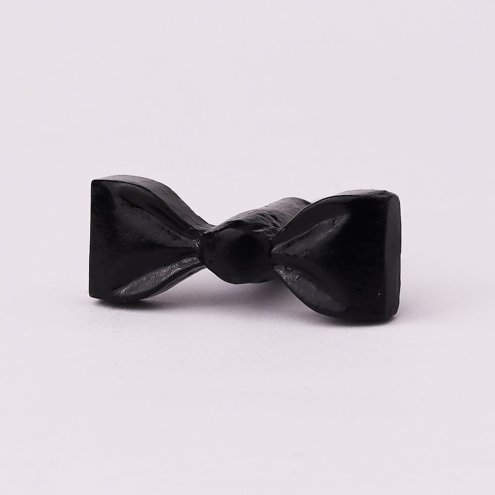 Handcrafted Black Iron Bow Drawer Knob