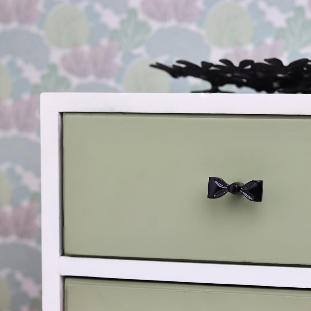 Handcrafted Black Iron Bow Drawer Knob