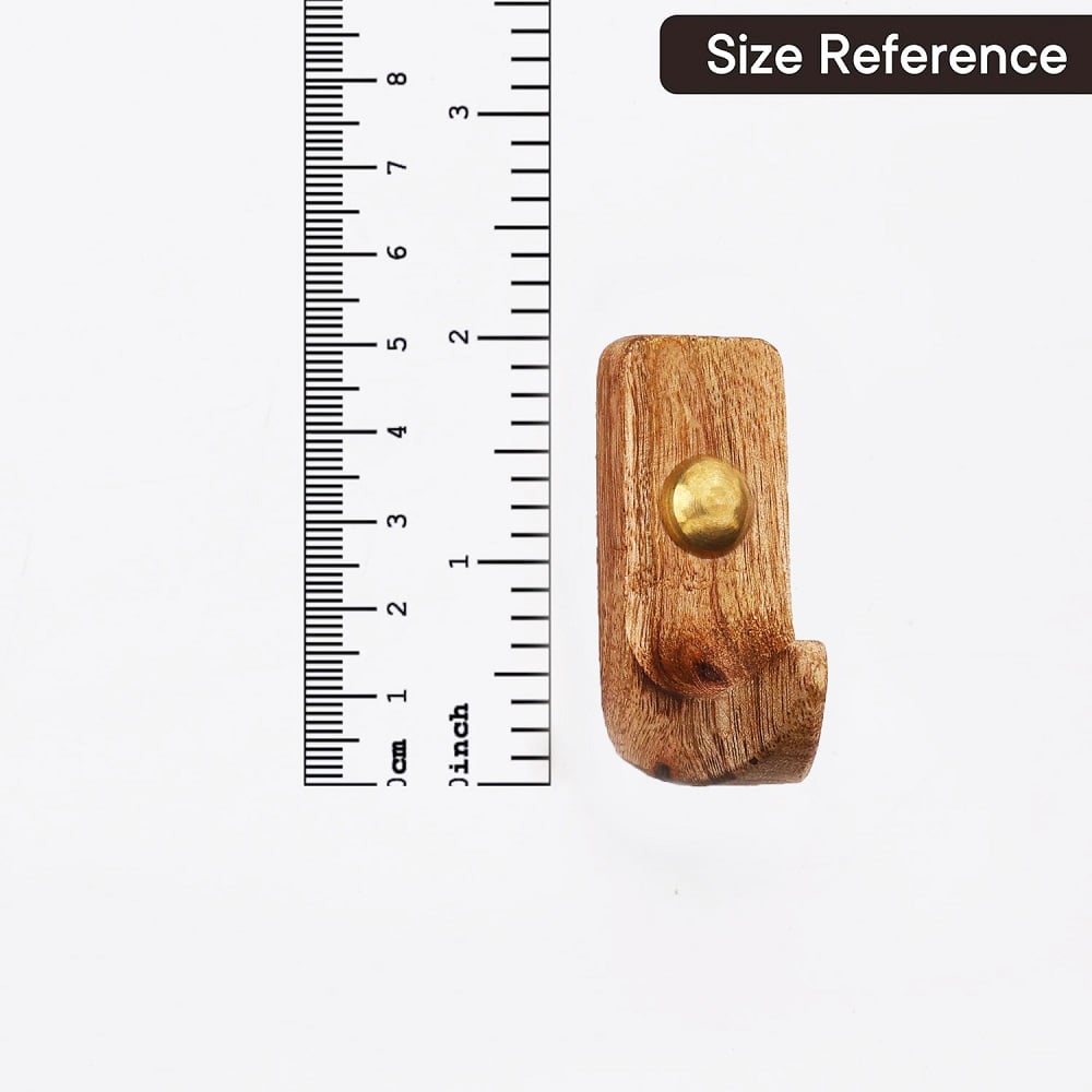 6 Pieces Small Natural Wooden Wall Hooks