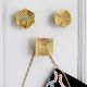 Modern Antique Golden Aluminium Wall Hooks-3 Pieces