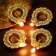 Handmade Golden Aluminium Diwali Diya For Pooja Room Decoration